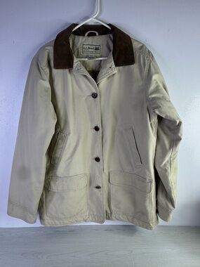 Vintage L.L.Bean Tan Barn Chore Jacket Quilted Lined women’s L